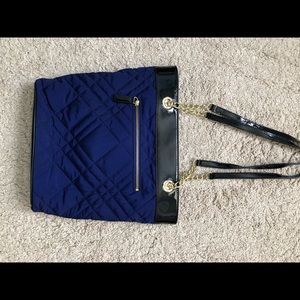 TALBOTS Navy blue and black quilted purse